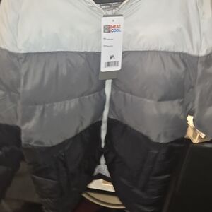 Gray and Black Puffer Jacket